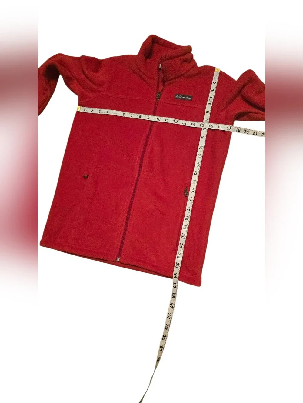 Columbia Red Fleece Full Zip Jacket Girls L 14-16